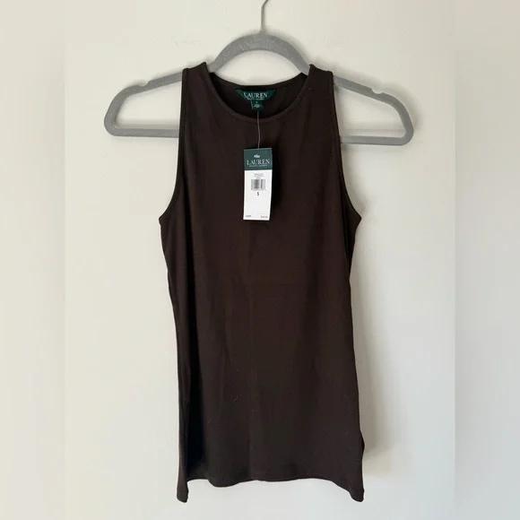 Ralph Lauren Chocolate Brown Sleeveless Tank Top - Picture 1 of 3